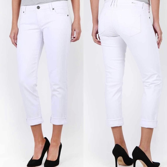 Kut from the kloth catherine boyfriend jeans white Clearance